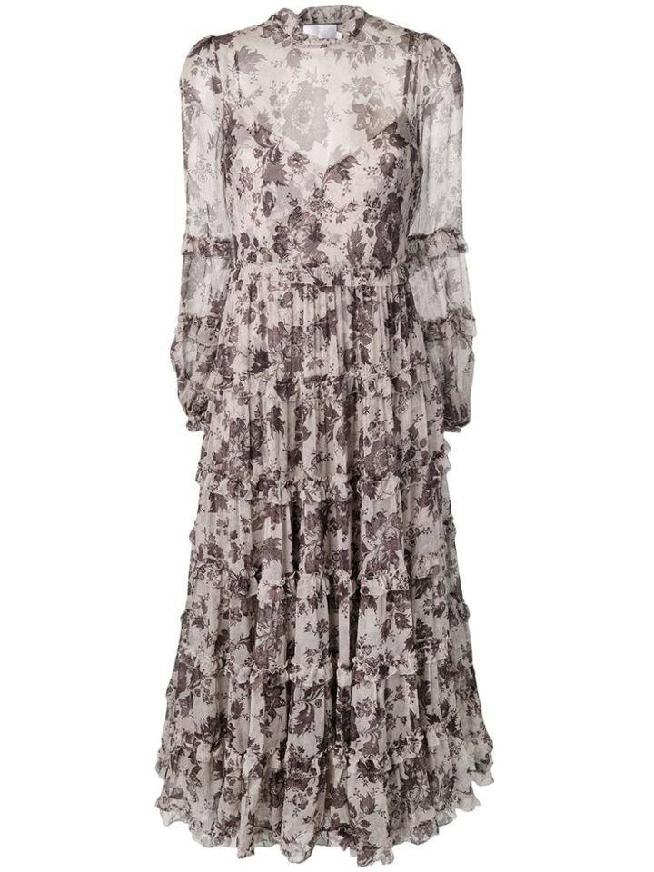 Zimmermann Juna Floral Dress - Grey