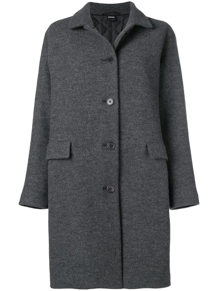 Aspesi Signal Breasted Coat - Grey