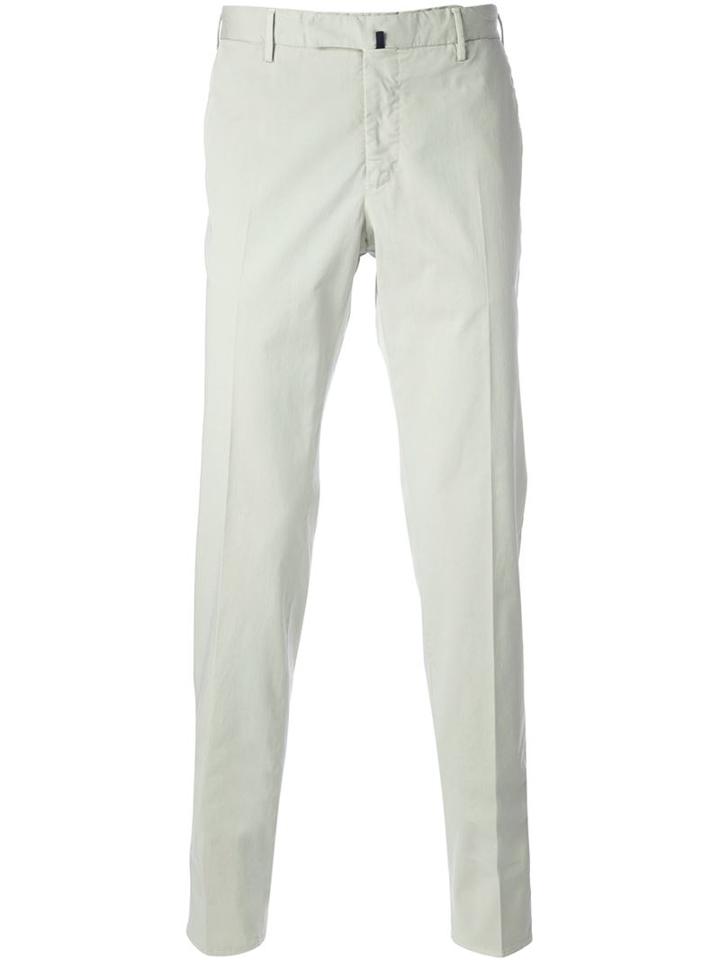 Incotex Straight Leg Chinos, Men's, Size: 48, Grey, Cotton/spandex/elastane