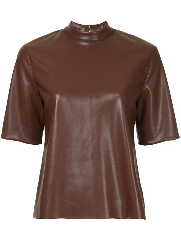 Nanushka Mock Neck T-shirt - Brown
