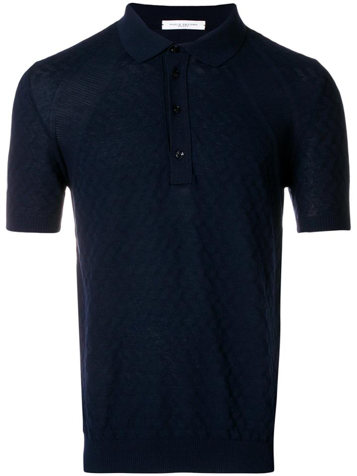 Paolo Pecora Short Sleeve Polo Shirt - Blue
