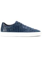 Hide & Jack Crocodile Embossed Low Top Sneakers - Blue
