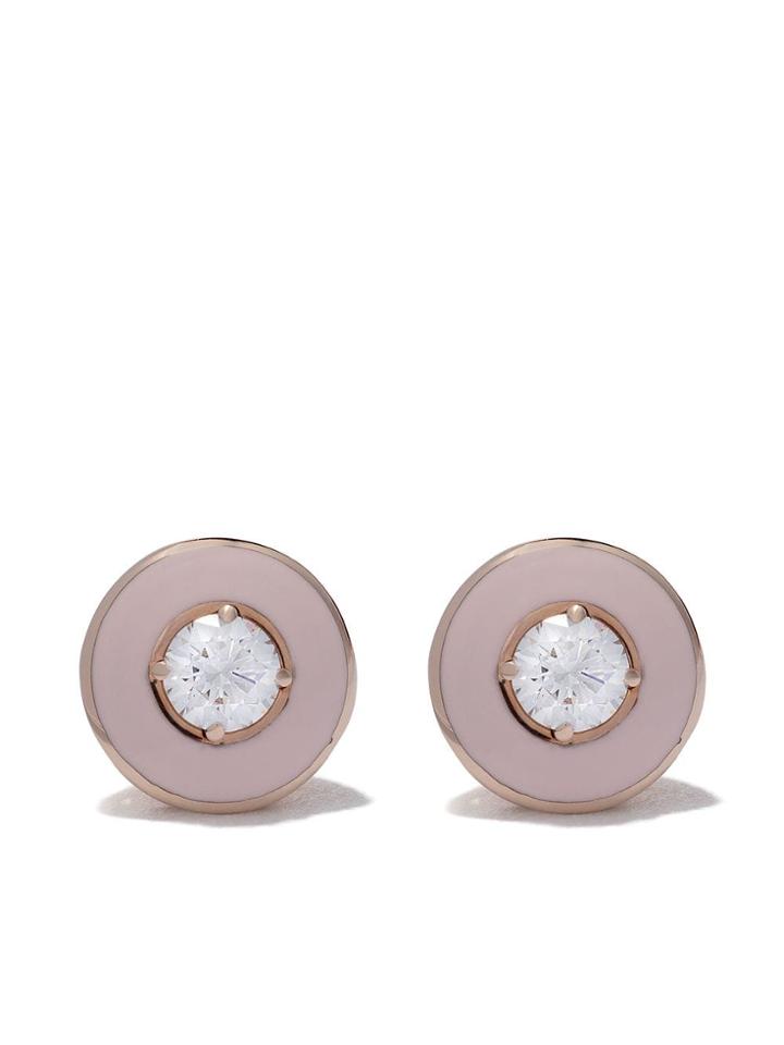Selim Mouzannar 18kt Rose Gold Diamond Round Shape Earrings - Pink