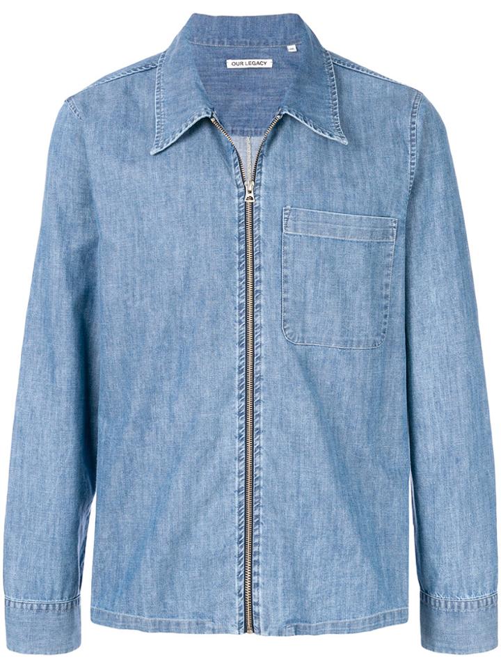 Our Legacy Denim Zipped Shirt - Blue