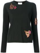 Allude Embellished Patch Sweater - Green