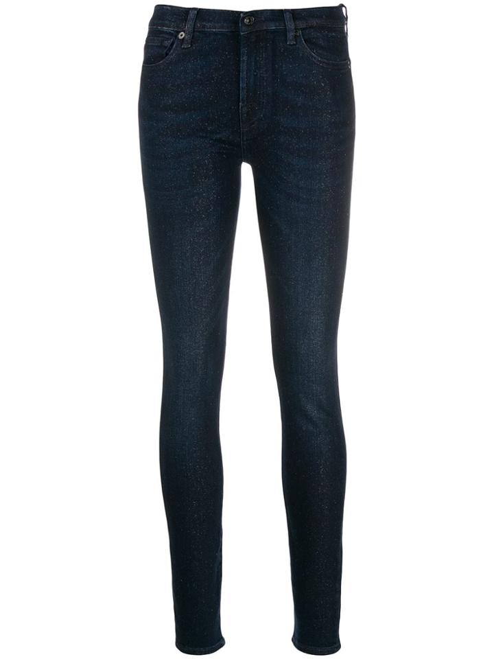 7 For All Mankind Sparkle Detail Skinny Jeans - Blue