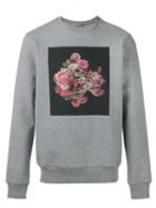 Dior Homme Printed Sweatshirt, Men's, Size: Small, Grey, Cotton/polyamide/spandex/elastane/polyester