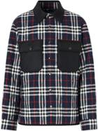 Burberry Quilted Checked Shirt Jacket - Blue