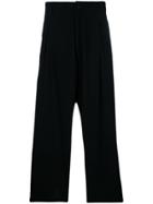 Yohji Yamamoto Cropped Loose Fit Pants - Black