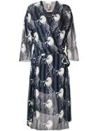 Chloé Horse Print Wrap Dress - Blue