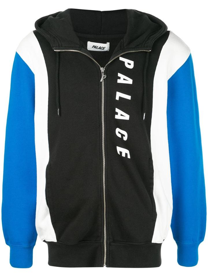 Palace Colour Block Zipped Hoodie - Black