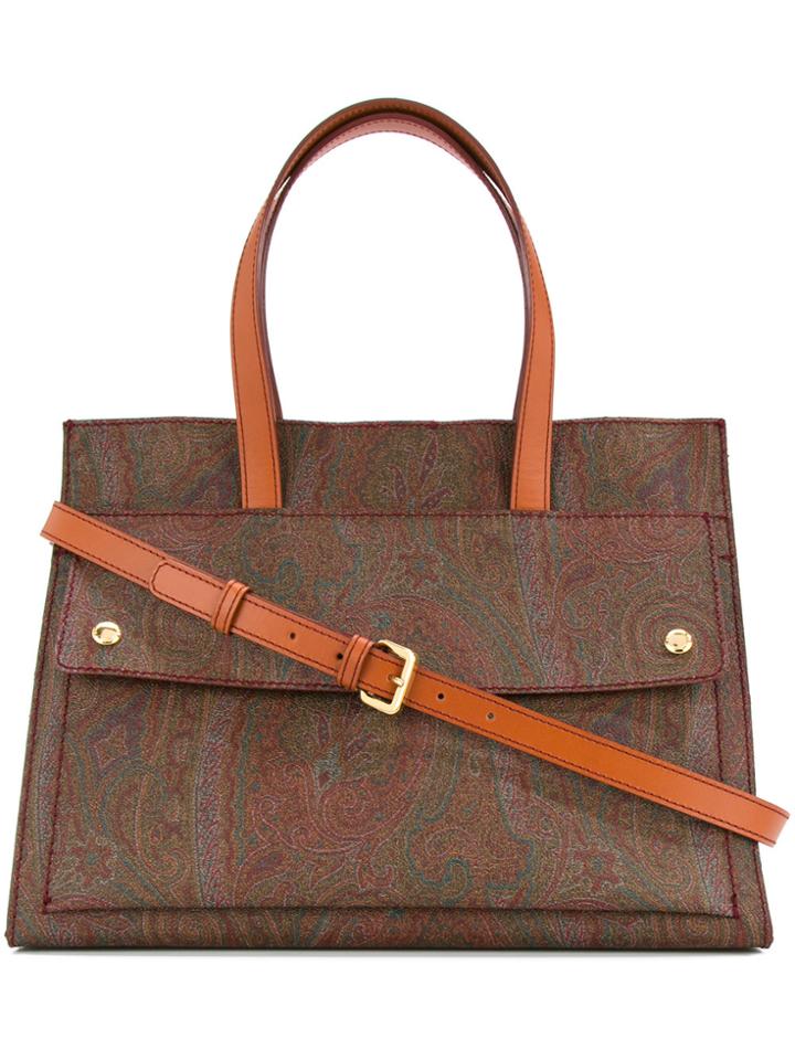 Etro Paisley Printed Tote Bag - Brown