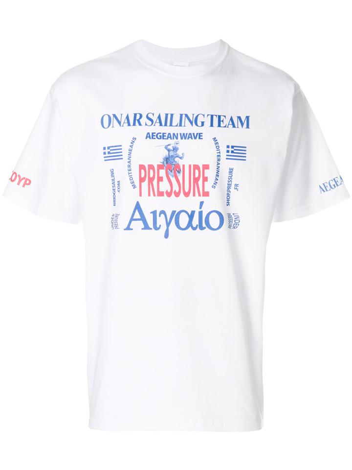 Pressure Posseidon Print T-shirt - White