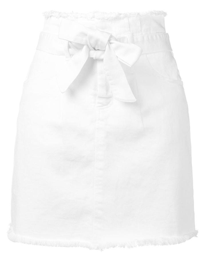 Federica Tosi Belted Jean Skirt - White
