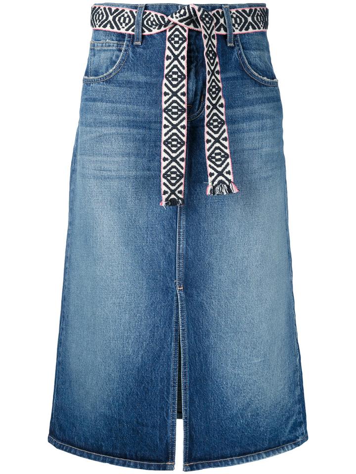 Current/elliott Midi Denim Skirt, Women's, Size: 26, Blue, Cotton