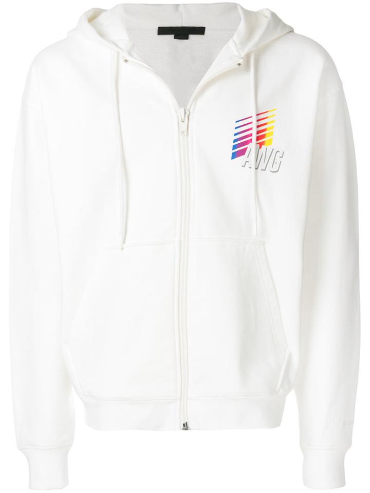 Alexander Wang Awg Zipped Hoodie - White