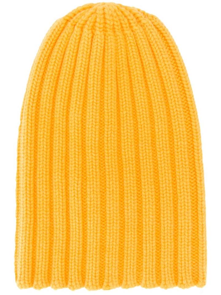 Laneus Ribbed Knit Beanie - Yellow