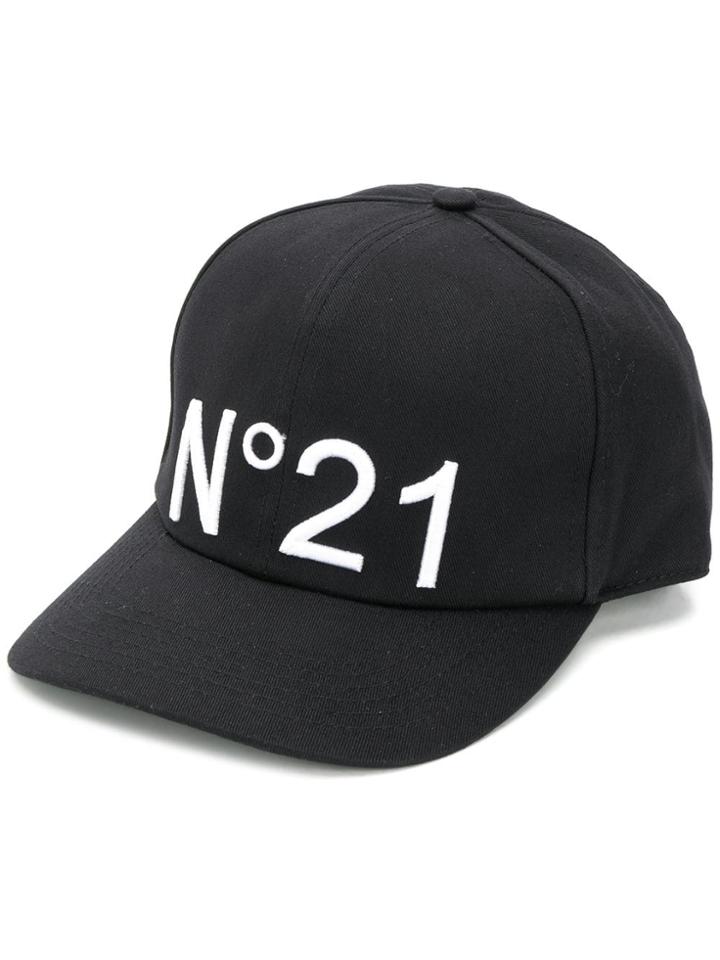No21 Logo Embroidered Cap - Black