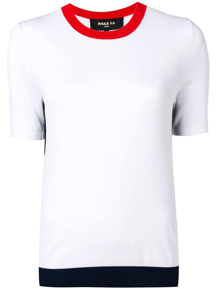 Paule Ka Shortsleeved Knitted Top - White