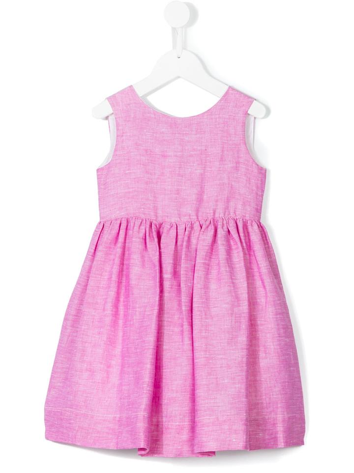 Little Bear - Sleeveless Flared Dress - Kids - Cotton/linen/flax - 4 Yrs, Pink/purple