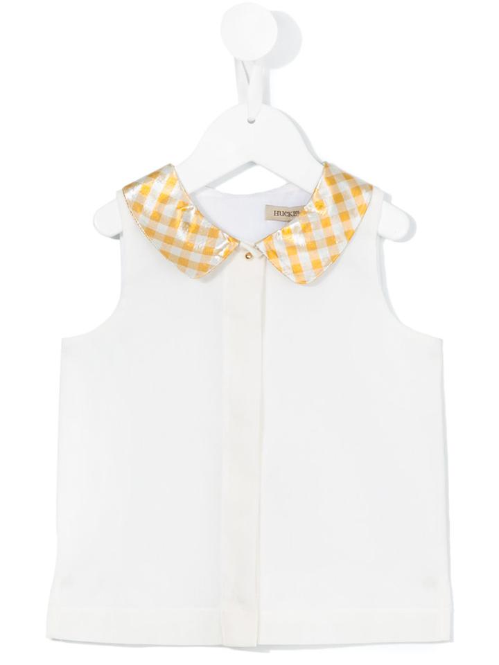Hucklebones London - Contrast Collar Shell Top - Kids - Cotton/polyester - 2 Yrs, White