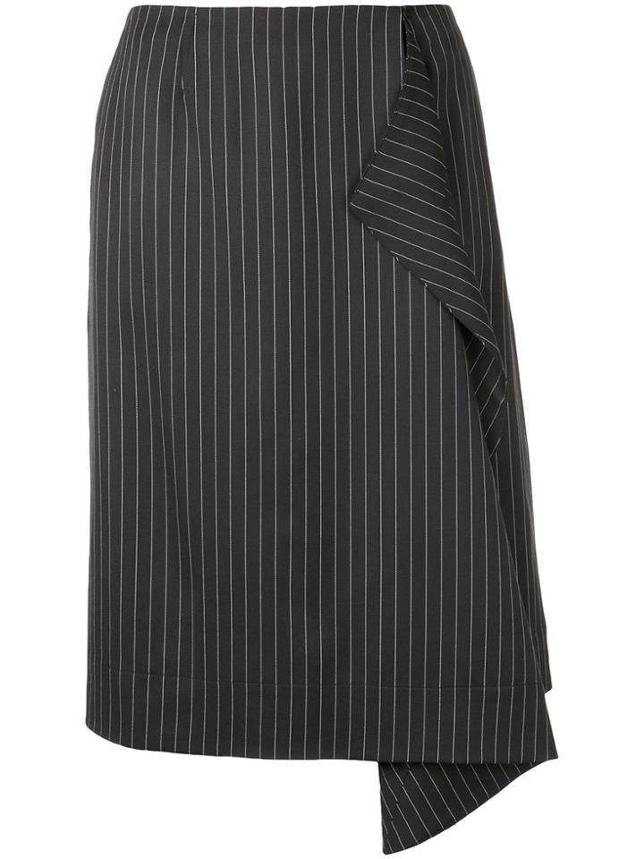 Stella Mccartney Striped Midi Skirt - Black