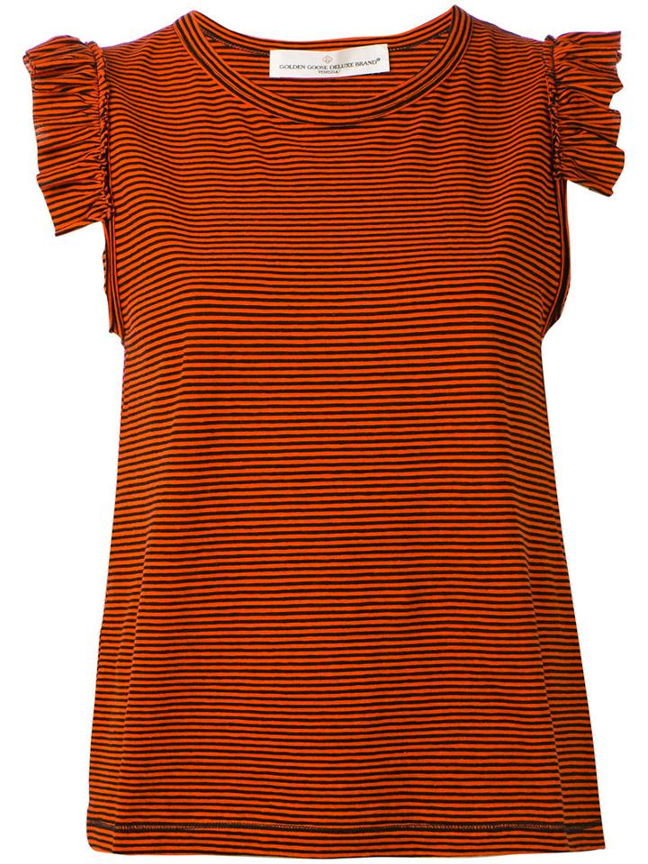 Golden Goose Deluxe Brand - Ruffle Top - Women - Cotton/spandex/elastane - S, Women's, Red, Cotton/spandex/elastane
