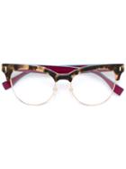Fendi Eyewear Cat Eye Frame Glasses - Brown