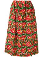 Comme Des Garçons Comme Des Garçons Floral Print Skirt, Women's, Size: Small, Pink/purple, Rayon