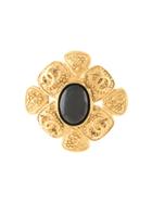 Chanel Pre-owned Geometric Embossed Brooch - Gold