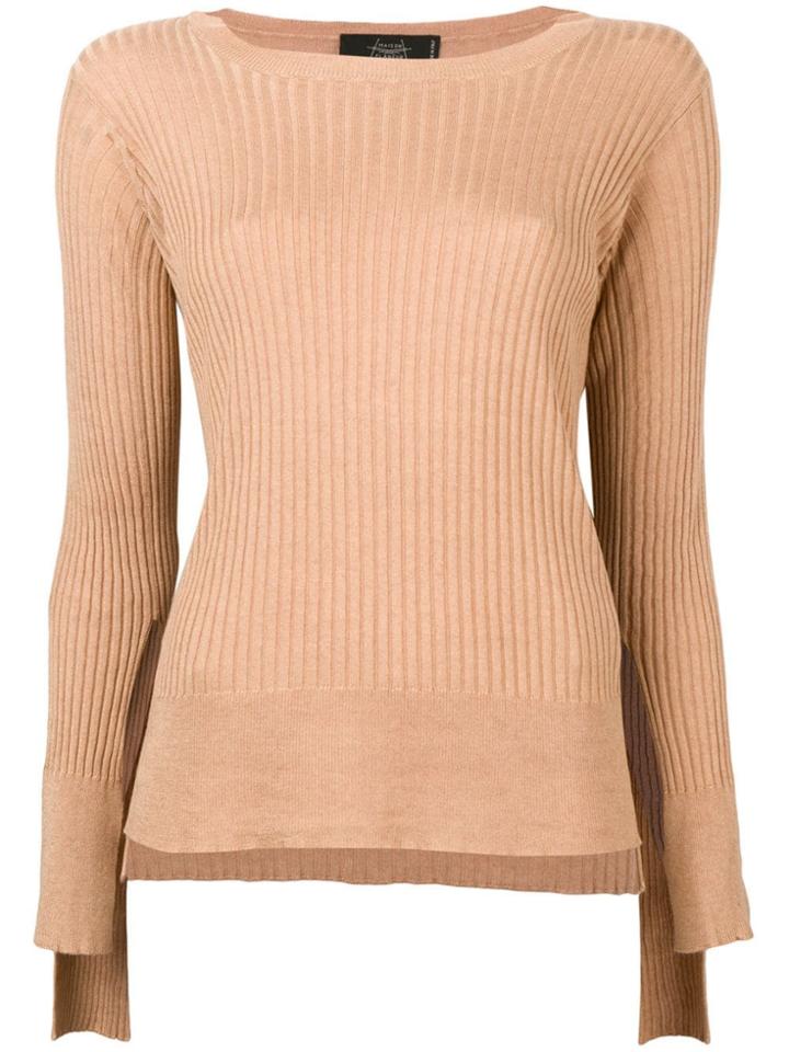 Maison Flaneur Long-sleeve Fitted Sweater - Neutrals