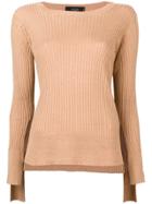Maison Flaneur Long-sleeve Fitted Sweater - Neutrals