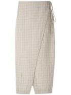 Osklen Sand Grid Linen Skirt - Grey