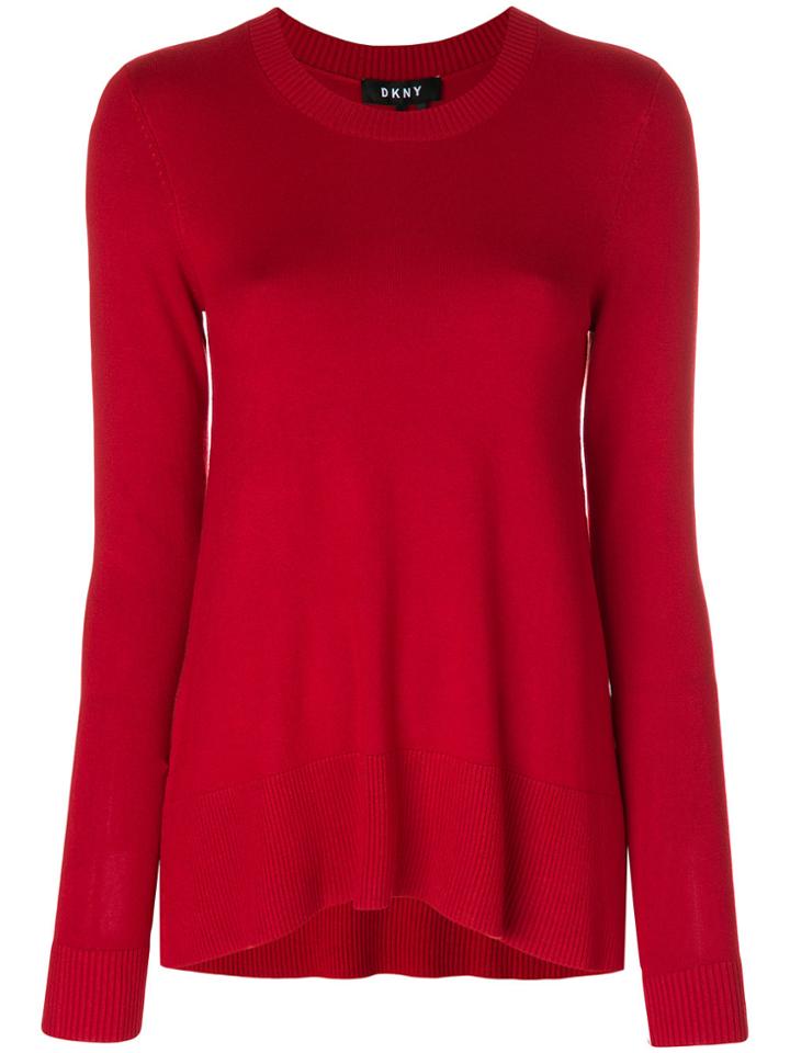 Dkny Straight-fit Knitted Top - Red