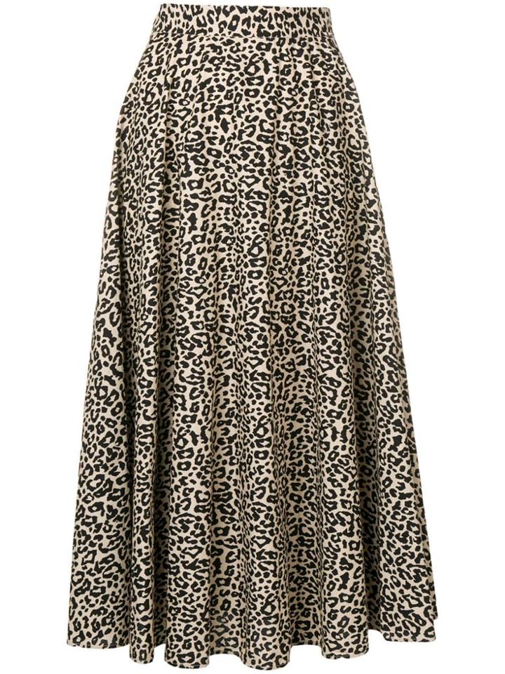 Liu Jo Leopard Print Midi Skirt - Neutrals