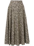 Liu Jo Leopard Print Midi Skirt - Neutrals