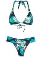 Brigitte Triangle Bikini Set - Green, Navy, Coral