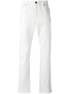 John Varvatos - Straight Leg Trousers - Men - Cotton/spandex/elastane - 34, White, Cotton/spandex/elastane