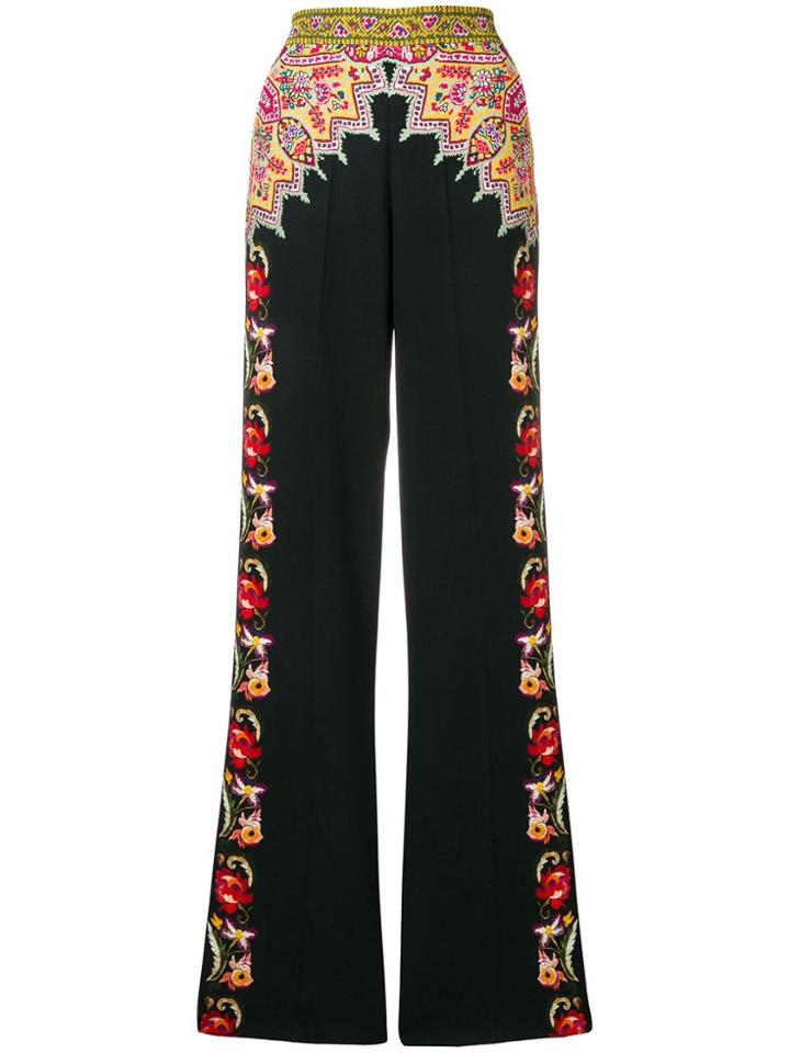 Etro Printed Flared Trousers - Black