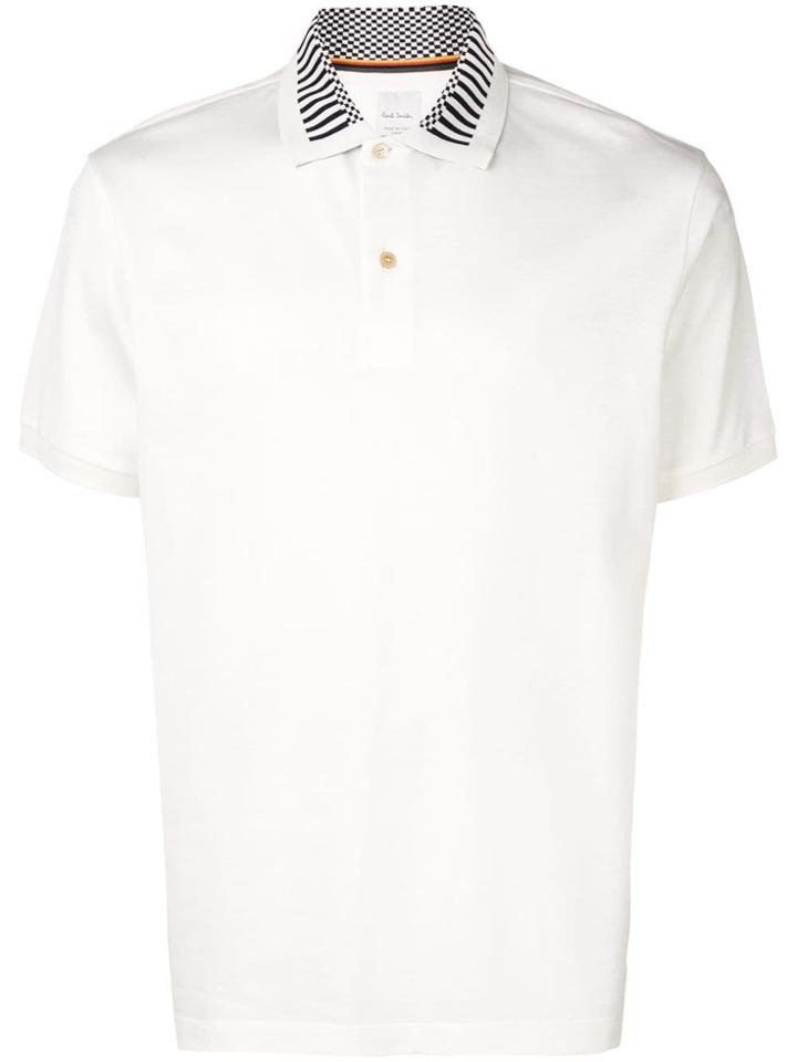 Paul Smith Striped Collar Polo Shirt - White