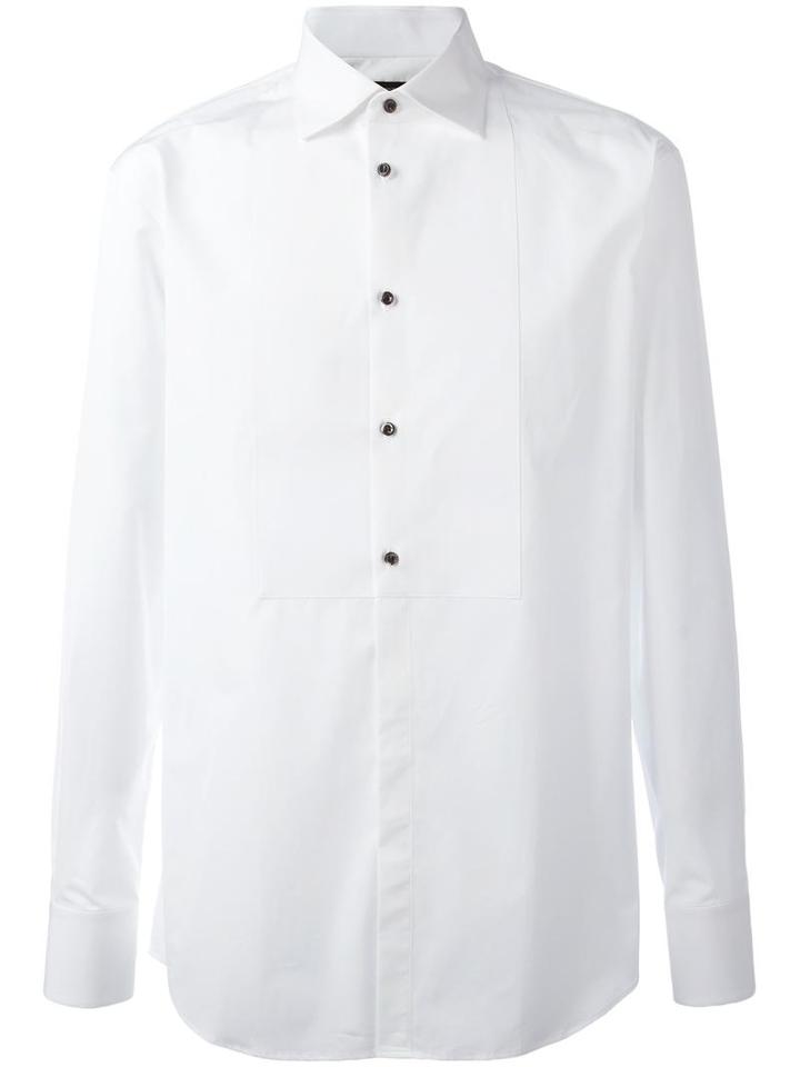 Dsquared2 Bib Detail Shirt, Men's, Size: 44, White, Cotton