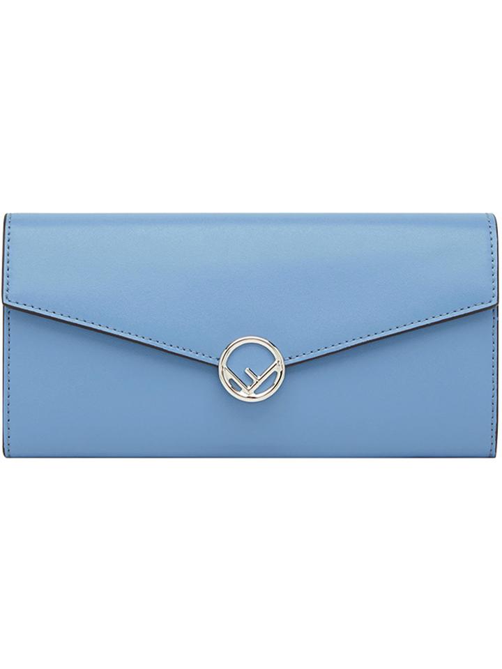 Fendi Long Logo Wallet - Blue
