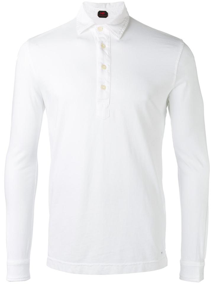 Mp Massimo Piombo - Long-sleeve Polo Shirt - Men - Cotton - M, White, Cotton