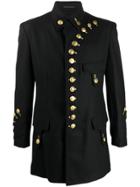 Yohji Yamamoto Curved Button Coat - Black