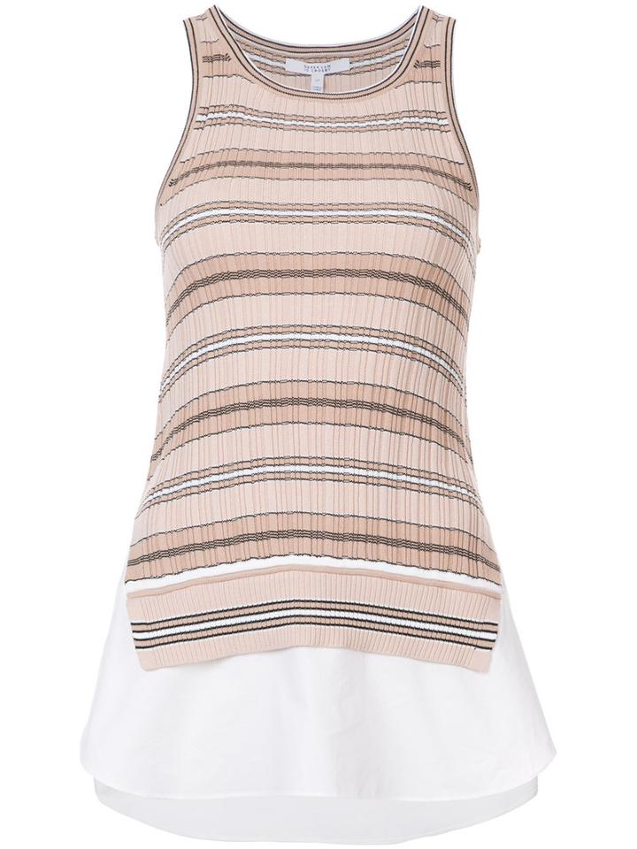 Derek Lam 10 Crosby - Ribbed Layered Tank - Women - Cotton - M, Nude/neutrals, Cotton