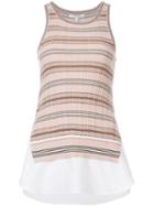Derek Lam 10 Crosby - Ribbed Layered Tank - Women - Cotton - M, Nude/neutrals, Cotton
