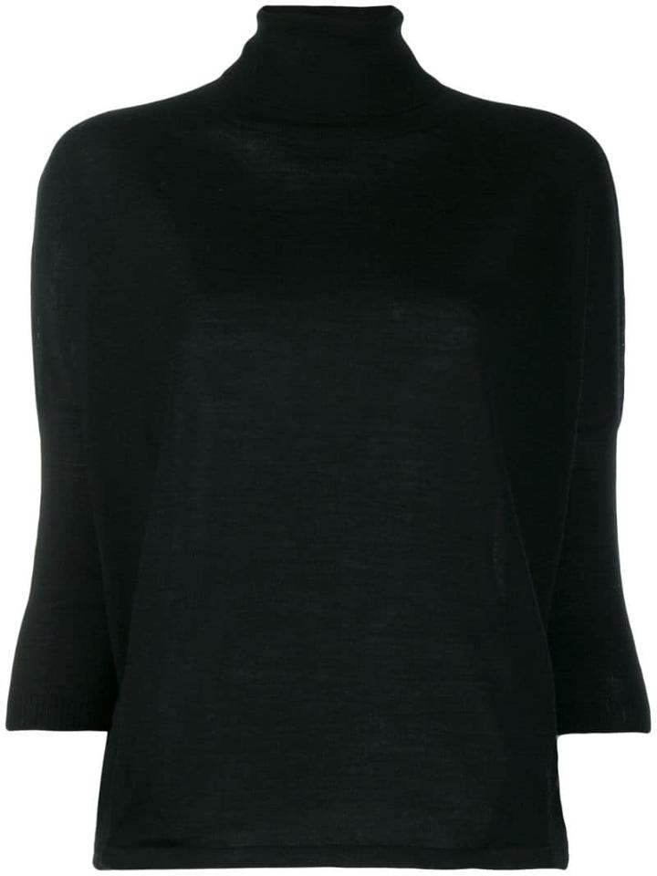 Ma'ry'ya Roll Neck Jumper - Black