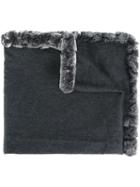 N.peal Cashmere Woven Shawl, Women's, Grey, Rabbit Fur/cashmere