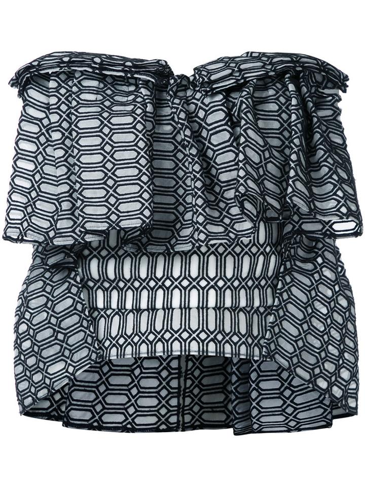 Maticevski - Hexagonal Pattern Top - Women - Silk - 12, Black, Silk