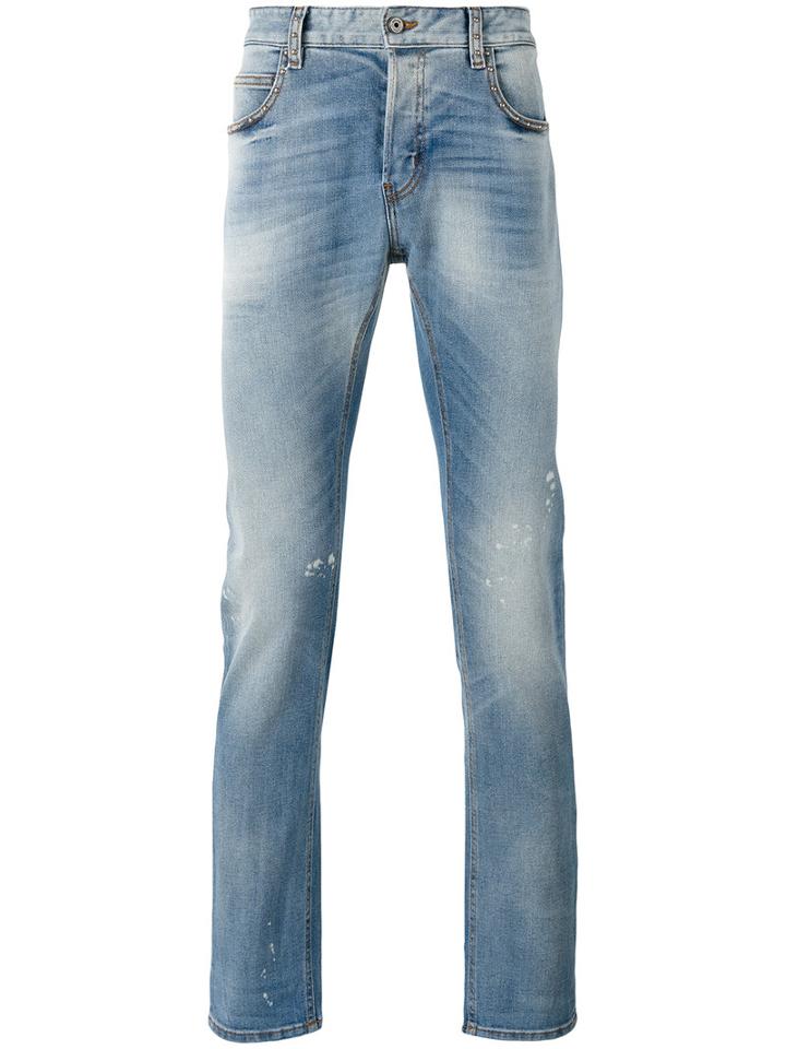 Just Cavalli Faded Jeans, Men's, Size: 31, Blue, Cotton/spandex/elastane